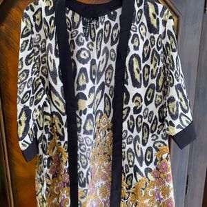 Animal print kimono